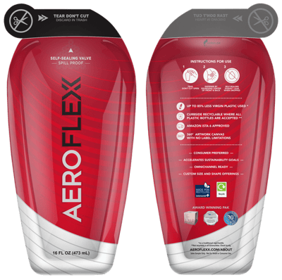 Front and back of a red AeroFlexx Pak